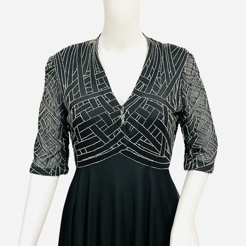 Vintage Black Dress Size S Women Special Occasion Embellished Sparkling Stones